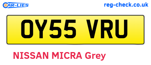 OY55VRU are the vehicle registration plates.