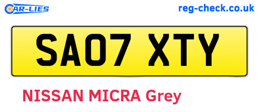 SA07XTY are the vehicle registration plates.