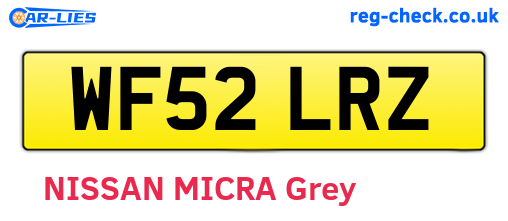 WF52LRZ are the vehicle registration plates.