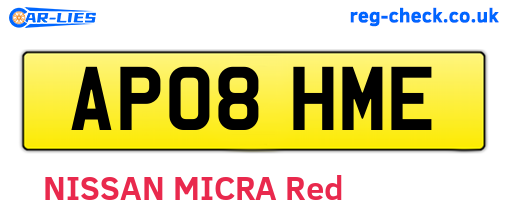 AP08HME are the vehicle registration plates.