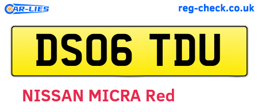 DS06TDU are the vehicle registration plates.