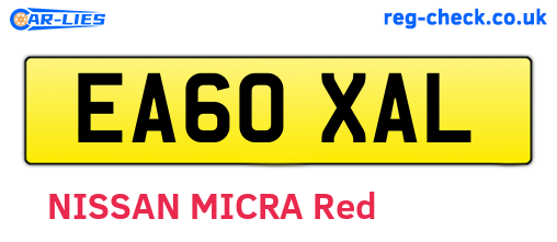 EA60XAL are the vehicle registration plates.