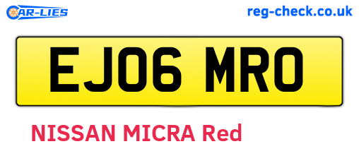 EJ06MRO are the vehicle registration plates.