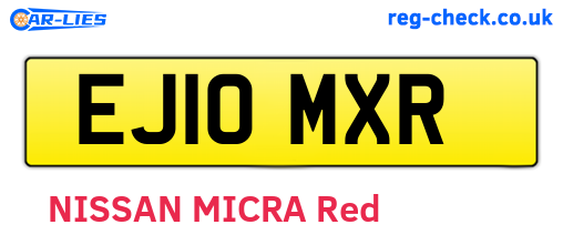 EJ10MXR are the vehicle registration plates.