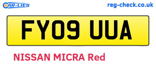 FY09UUA are the vehicle registration plates.