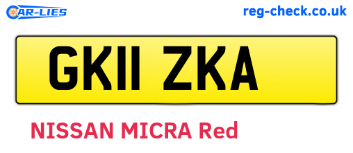 GK11ZKA are the vehicle registration plates.