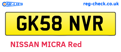 GK58NVR are the vehicle registration plates.