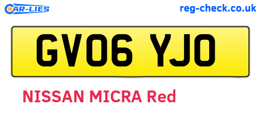 GV06YJO are the vehicle registration plates.