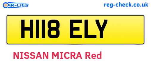 H118ELY are the vehicle registration plates.