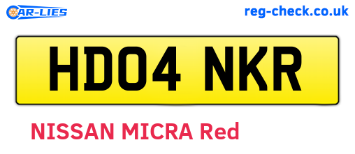 HD04NKR are the vehicle registration plates.