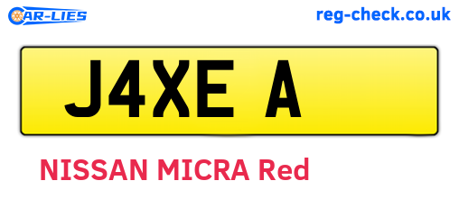 J4XEA are the vehicle registration plates.