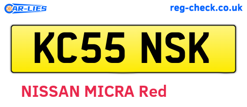 KC55NSK are the vehicle registration plates.