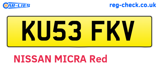 KU53FKV are the vehicle registration plates.