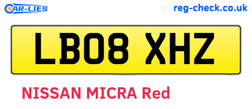 LB08XHZ are the vehicle registration plates.
