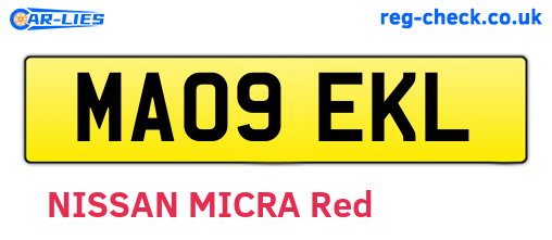 MA09EKL are the vehicle registration plates.