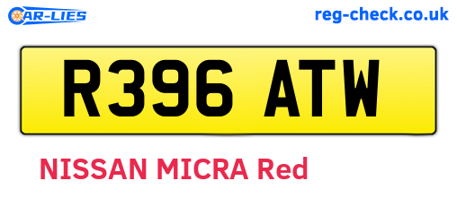 R396ATW are the vehicle registration plates.