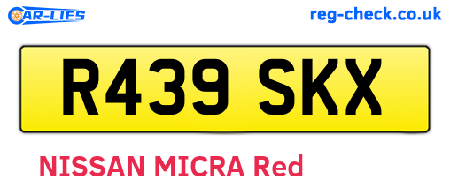 R439SKX are the vehicle registration plates.