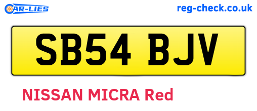 SB54BJV are the vehicle registration plates.