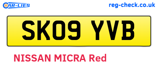 SK09YVB are the vehicle registration plates.