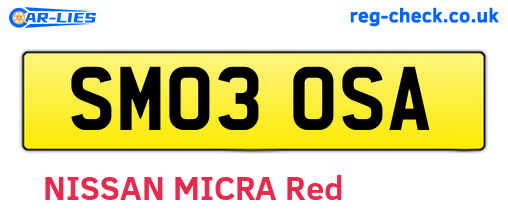 SM03OSA are the vehicle registration plates.