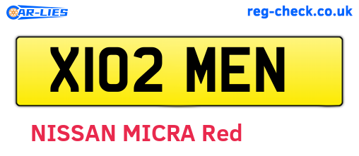 X102MEN are the vehicle registration plates.