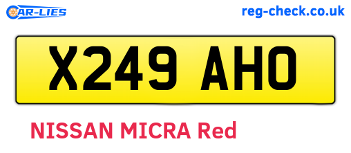 X249AHO are the vehicle registration plates.