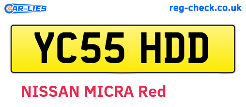 YC55HDD are the vehicle registration plates.