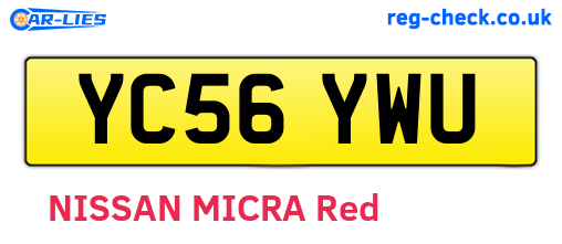 YC56YWU are the vehicle registration plates.