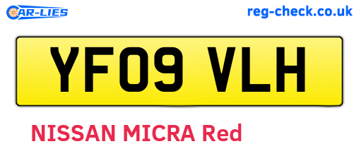 YF09VLH are the vehicle registration plates.