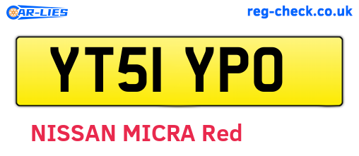 YT51YPO are the vehicle registration plates.