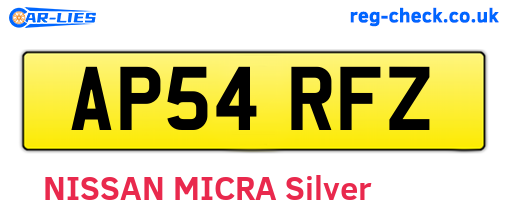AP54RFZ are the vehicle registration plates.