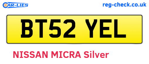 BT52YEL are the vehicle registration plates.