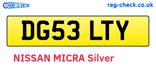 DG53LTY are the vehicle registration plates.