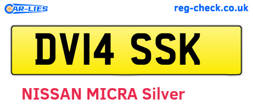 DV14SSK are the vehicle registration plates.