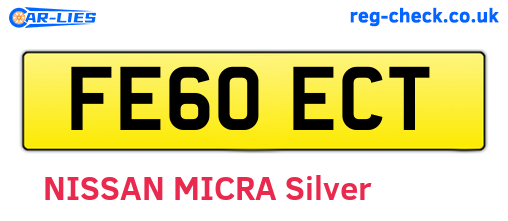 FE60ECT are the vehicle registration plates.