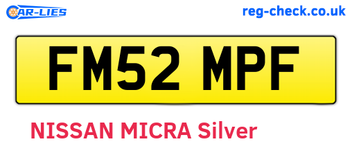 FM52MPF are the vehicle registration plates.