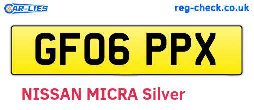 GF06PPX are the vehicle registration plates.