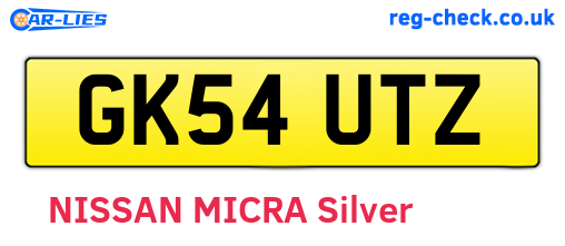 GK54UTZ are the vehicle registration plates.