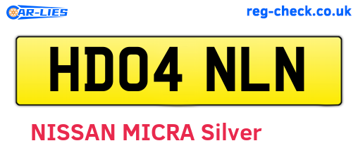 HD04NLN are the vehicle registration plates.