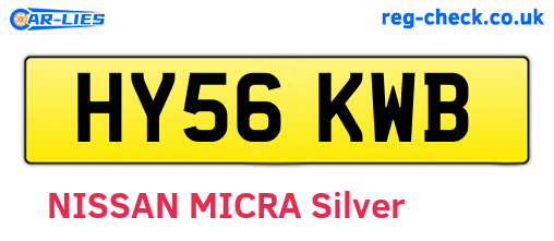 HY56KWB are the vehicle registration plates.