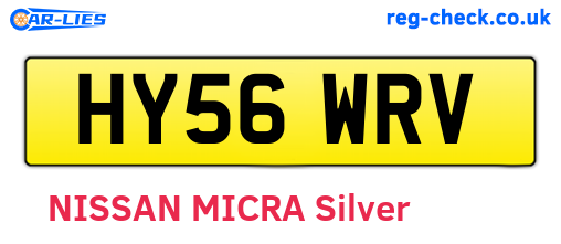 HY56WRV are the vehicle registration plates.