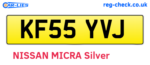 KF55YVJ are the vehicle registration plates.