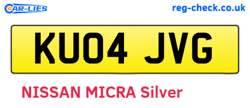 KU04JVG are the vehicle registration plates.