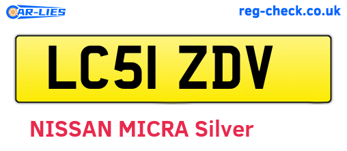 LC51ZDV are the vehicle registration plates.
