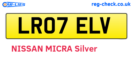 LR07ELV are the vehicle registration plates.