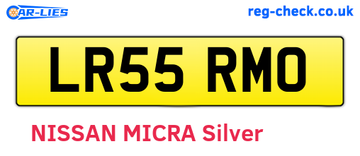 LR55RMO are the vehicle registration plates.