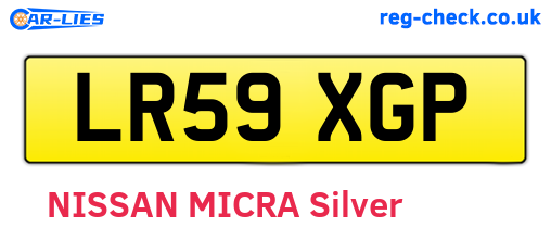 LR59XGP are the vehicle registration plates.