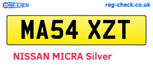 MA54XZT are the vehicle registration plates.