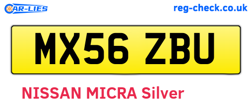 MX56ZBU are the vehicle registration plates.