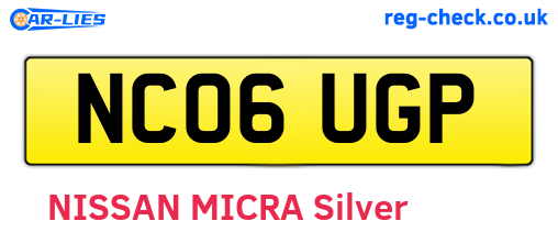 NC06UGP are the vehicle registration plates.